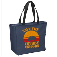 Save The Chubby Unicorn Distressed Sun Zip Tote Bag