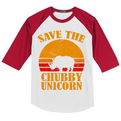 Save The Chubby Unicorn Distressed Sun Kids Colorblock Raglan Jersey