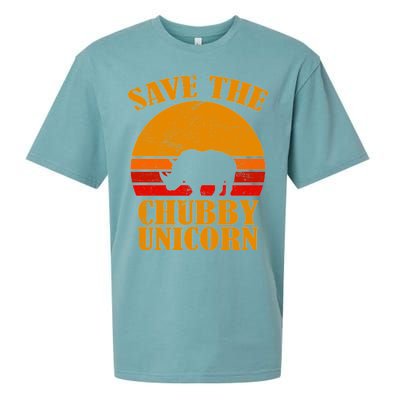 Save The Chubby Unicorn Distressed Sun Sueded Cloud Jersey T-Shirt