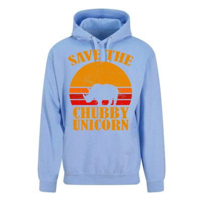 Save The Chubby Unicorn Distressed Sun Unisex Surf Hoodie