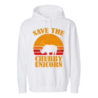 Save The Chubby Unicorn Distressed Sun Garment-Dyed Fleece Hoodie