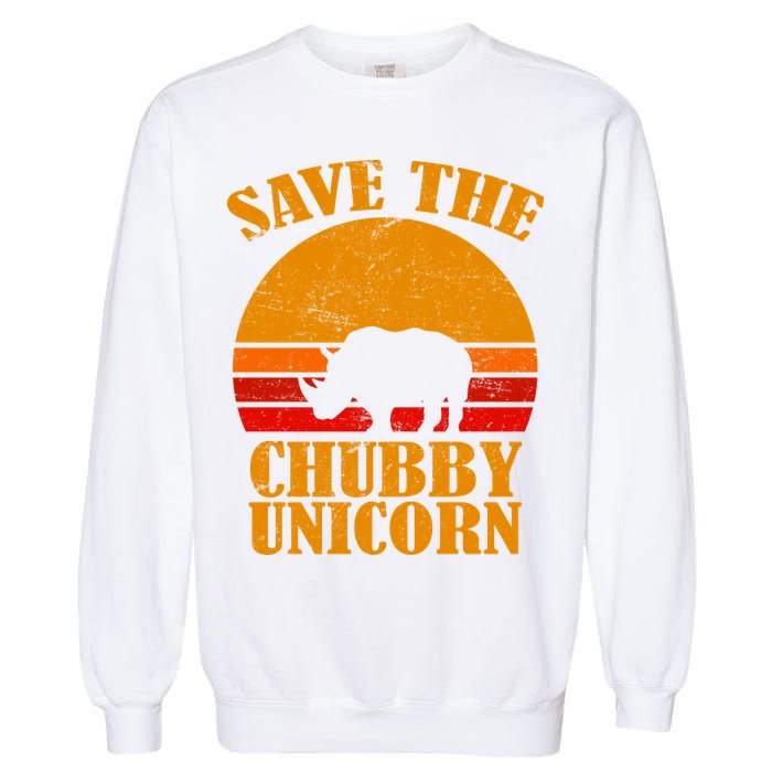 Save The Chubby Unicorn Distressed Sun Garment-Dyed Sweatshirt