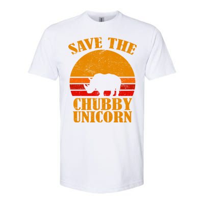 Save The Chubby Unicorn Distressed Sun Softstyle CVC T-Shirt