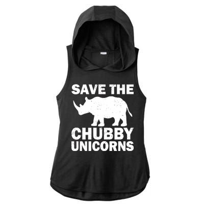 Save The Chubby Unicorns Ladies PosiCharge Tri-Blend Wicking Draft Hoodie Tank