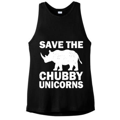Save The Chubby Unicorns Ladies PosiCharge Tri-Blend Wicking Tank