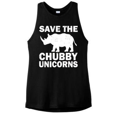 Save The Chubby Unicorns Ladies PosiCharge Tri-Blend Wicking Tank