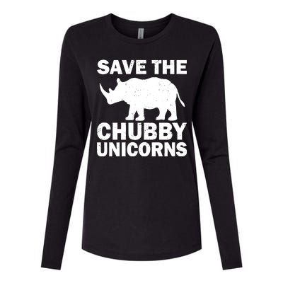 Save The Chubby Unicorns Womens Cotton Relaxed Long Sleeve T-Shirt