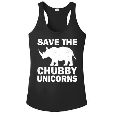 Save The Chubby Unicorns Ladies PosiCharge Competitor Racerback Tank