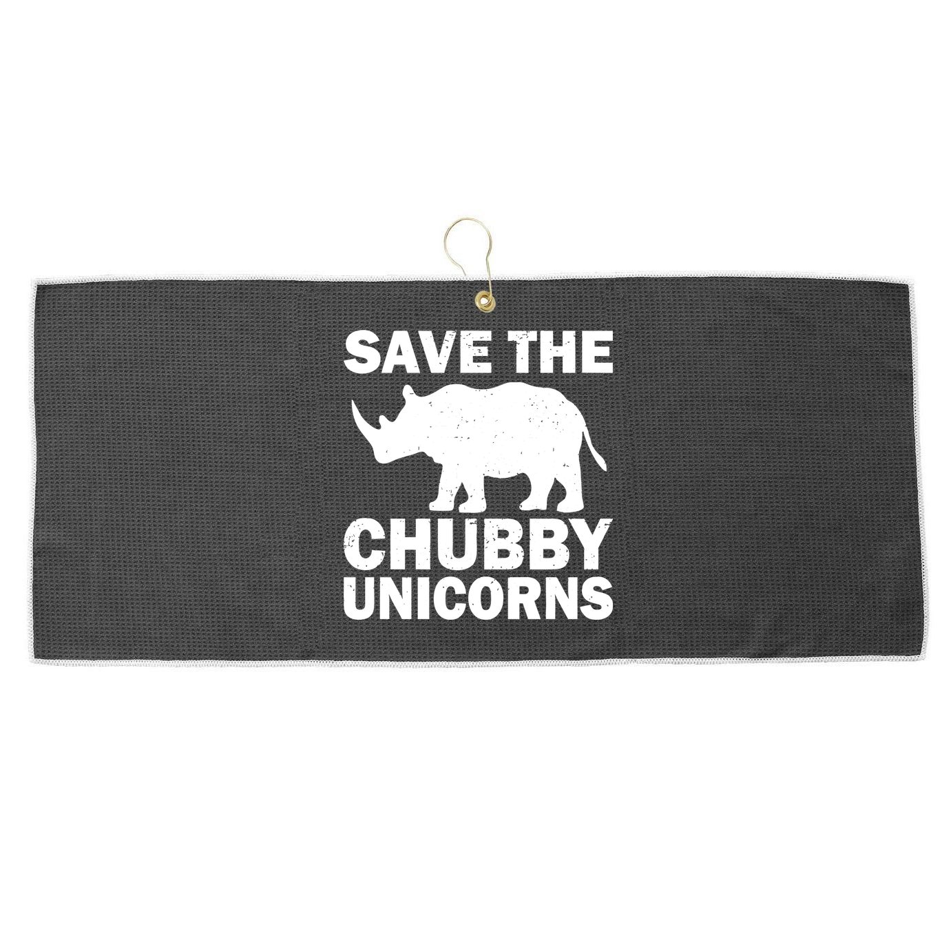 Save The Chubby Unicorns Large Microfiber Waffle Golf Towel