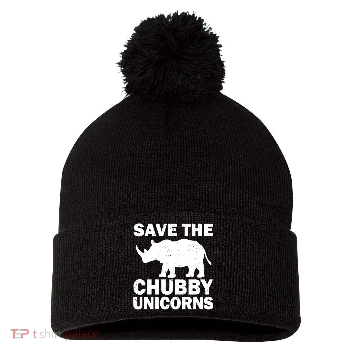 Save The Chubby Unicorns Pom Pom 12in Knit Beanie