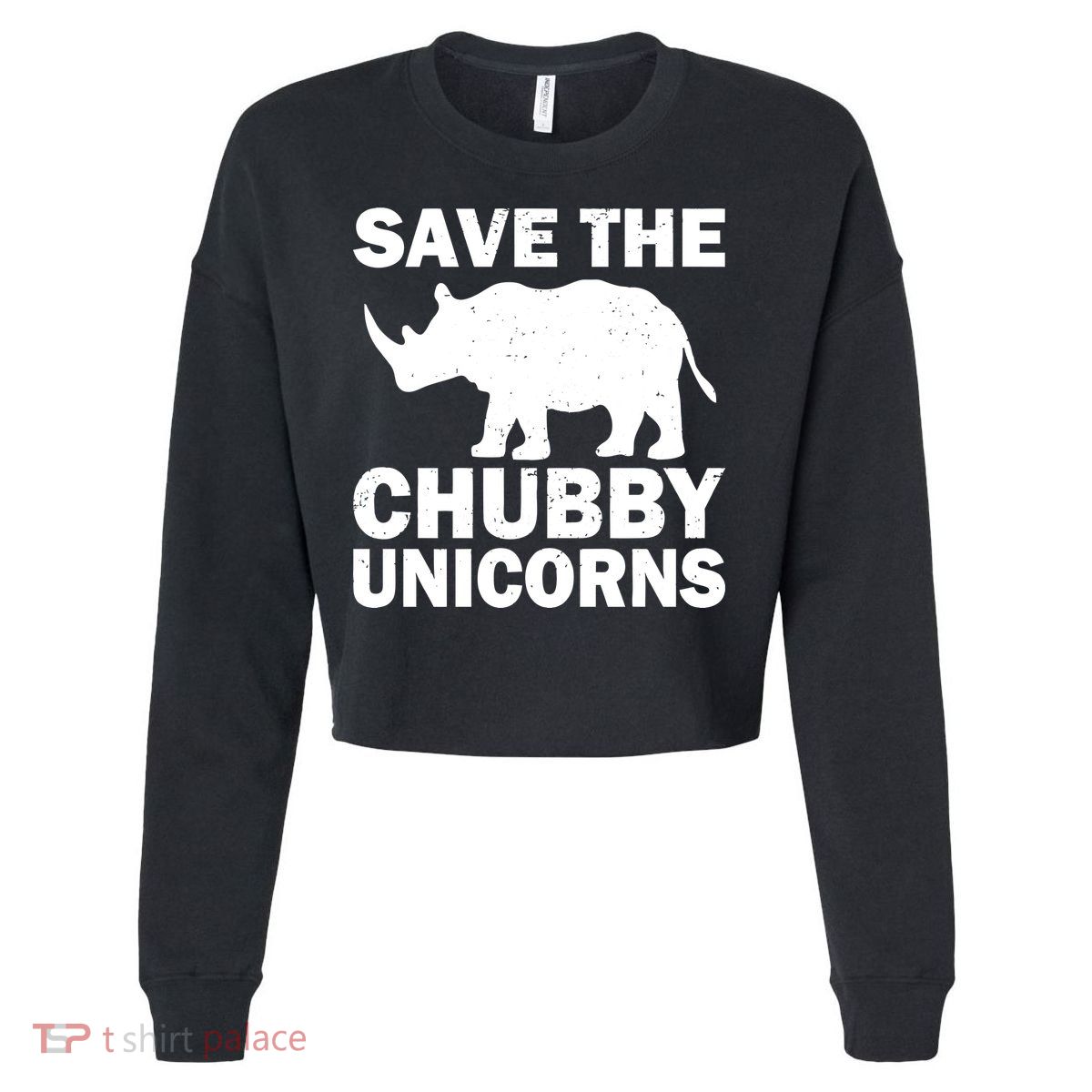 Save The Chubby Unicorns Cropped Pullover Crew