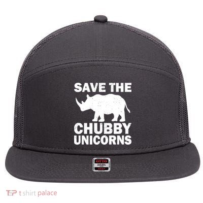 Save The Chubby Unicorns 7 Panel Mesh Trucker Snapback Hat