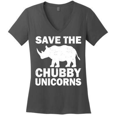 Save The Chubby Unicorns Women's V-Neck T-Shirt