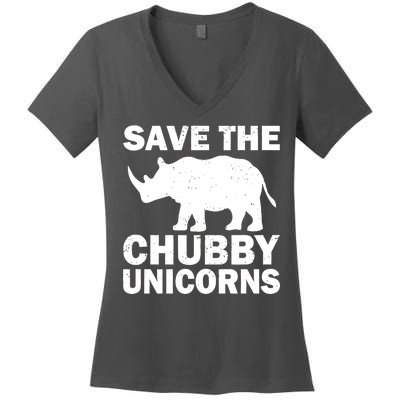 Save The Chubby Unicorns Women's V-Neck T-Shirt