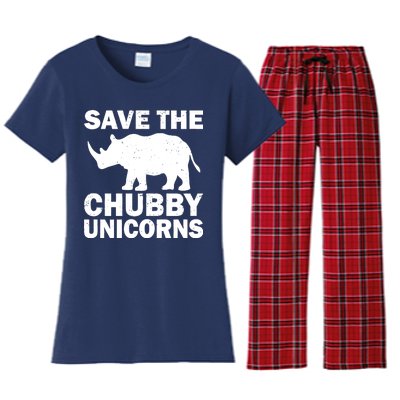 Save The Chubby Unicorns Women's Flannel Pajama Set