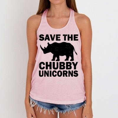 Save The Chubby Unicorns Women's Knotted Racerback Tank