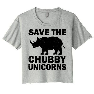 Save The Chubby Unicorns Women's Crop Top Tee