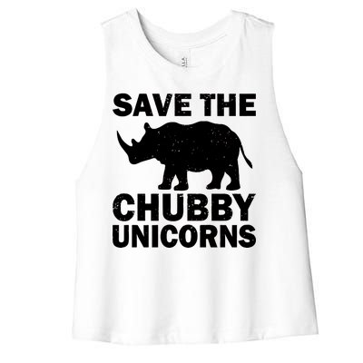 Save The Chubby Unicorns Women's Racerback Cropped Tank