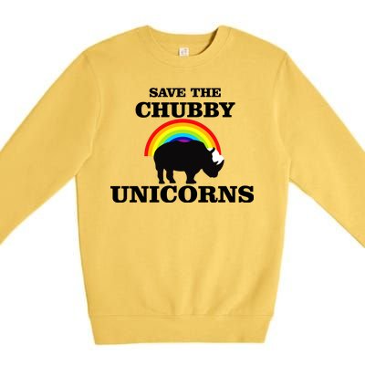 Save The Chubby Unicorns Rainbow Premium Crewneck Sweatshirt