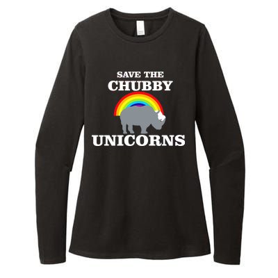 Save The Chubby Unicorns Rainbow Womens CVC Long Sleeve Shirt