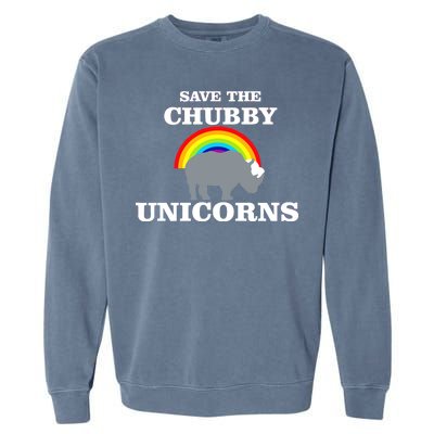 Save The Chubby Unicorns Rainbow Garment-Dyed Sweatshirt