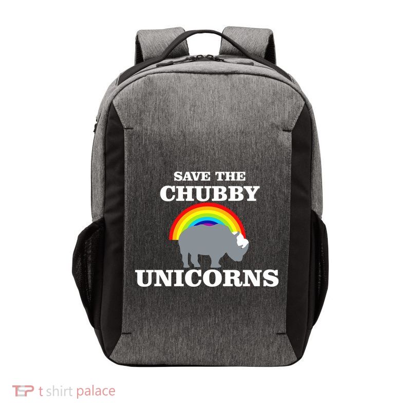 Save The Chubby Unicorns Rainbow Vector Backpack