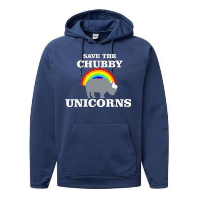 Save The Chubby Unicorns Rainbow Performance Fleece Hoodie