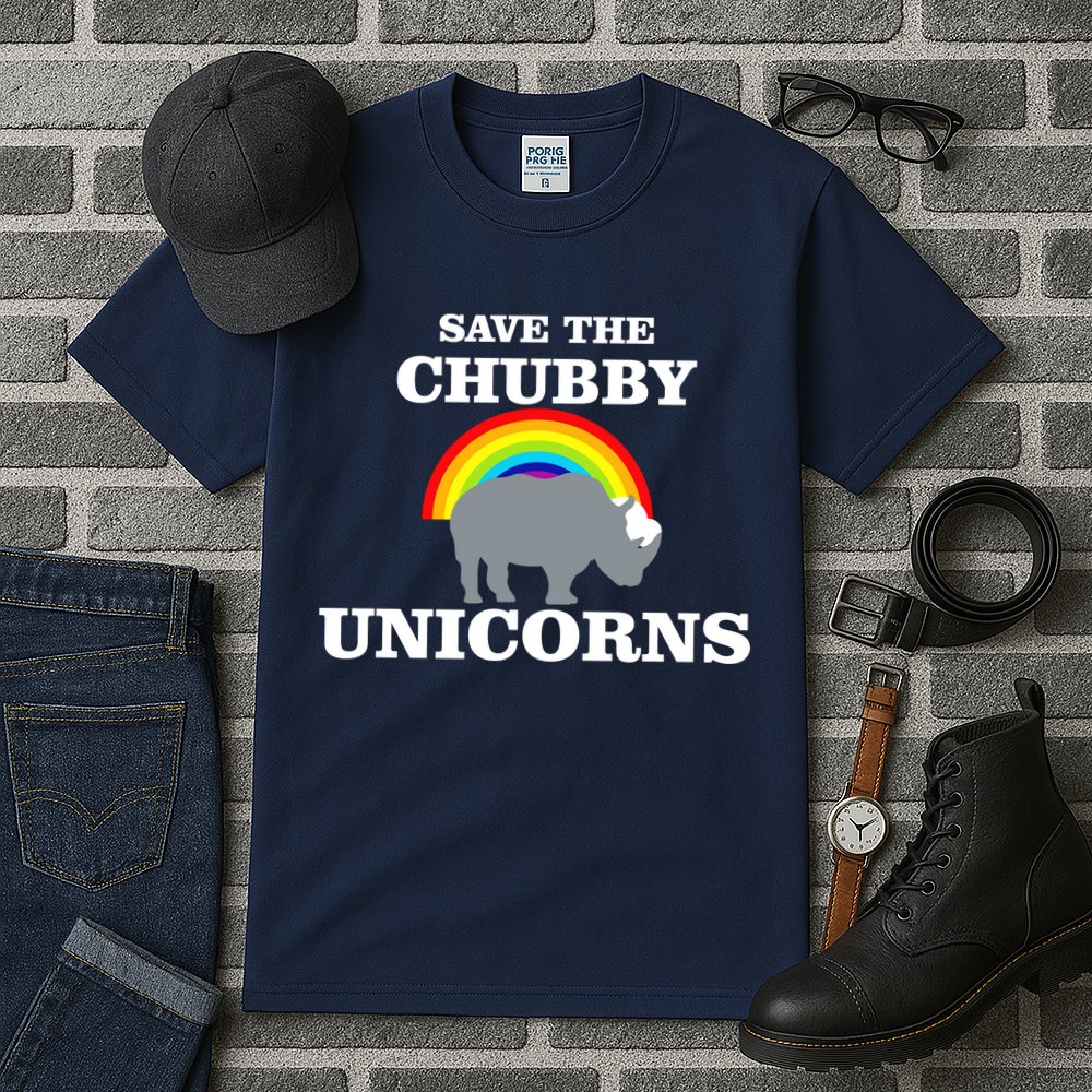 Save The Chubby Unicorns Rainbow Tall T-Shirt