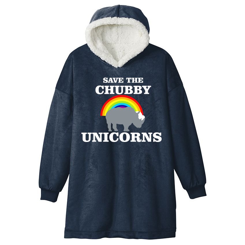 Save The Chubby Unicorns Rainbow Hooded Wearable Blanket