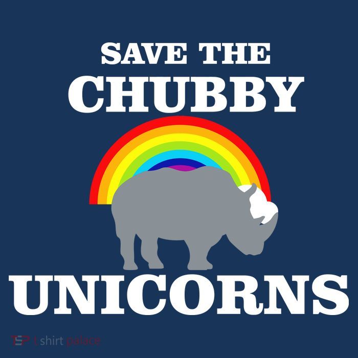 Save The Chubby Unicorns Rainbow Button
