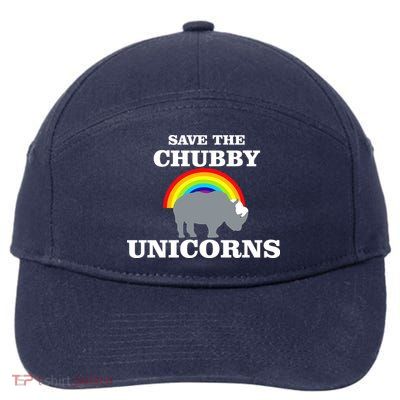 Save The Chubby Unicorns Rainbow 7-Panel Snapback Hat