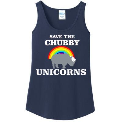 Save The Chubby Unicorns Rainbow Ladies Essential Tank