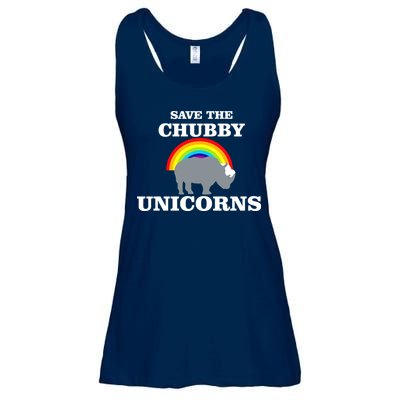 Save The Chubby Unicorns Rainbow Ladies Essential Flowy Tank