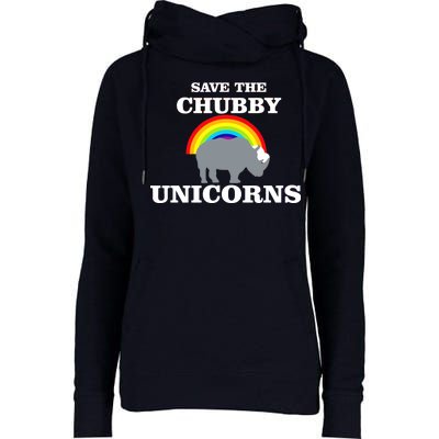 Save The Chubby Unicorns Rainbow Womens Funnel Neck Pullover Hood