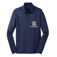 Save The Chubby Unicorns Rainbow Silk Touch Performance Long Sleeve Polo