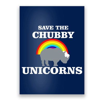 Save The Chubby Unicorns Rainbow Poster