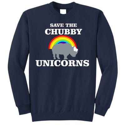 Save The Chubby Unicorns Rainbow Tall Sweatshirt