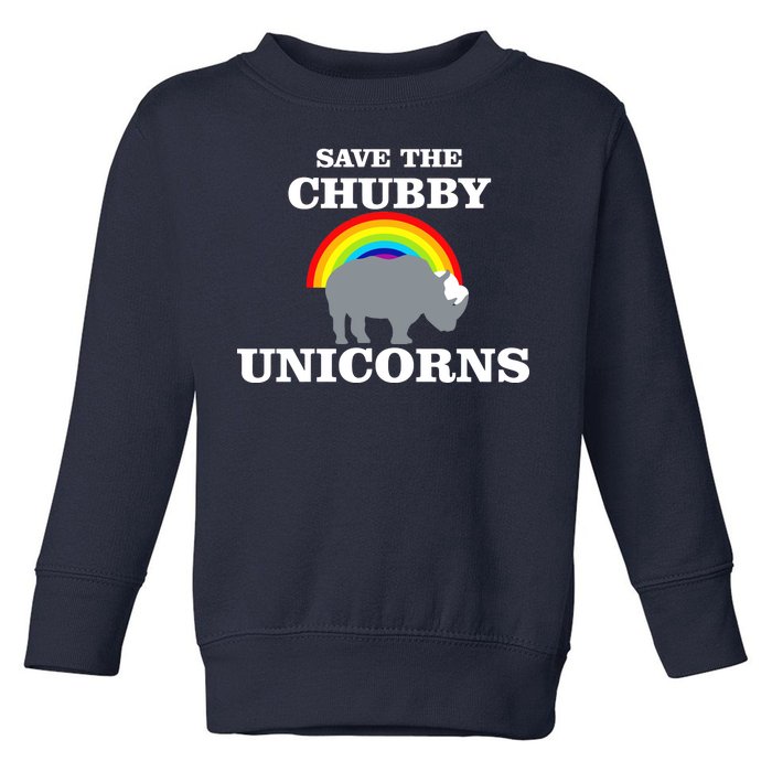 Save The Chubby Unicorns Rainbow Toddler Sweatshirt