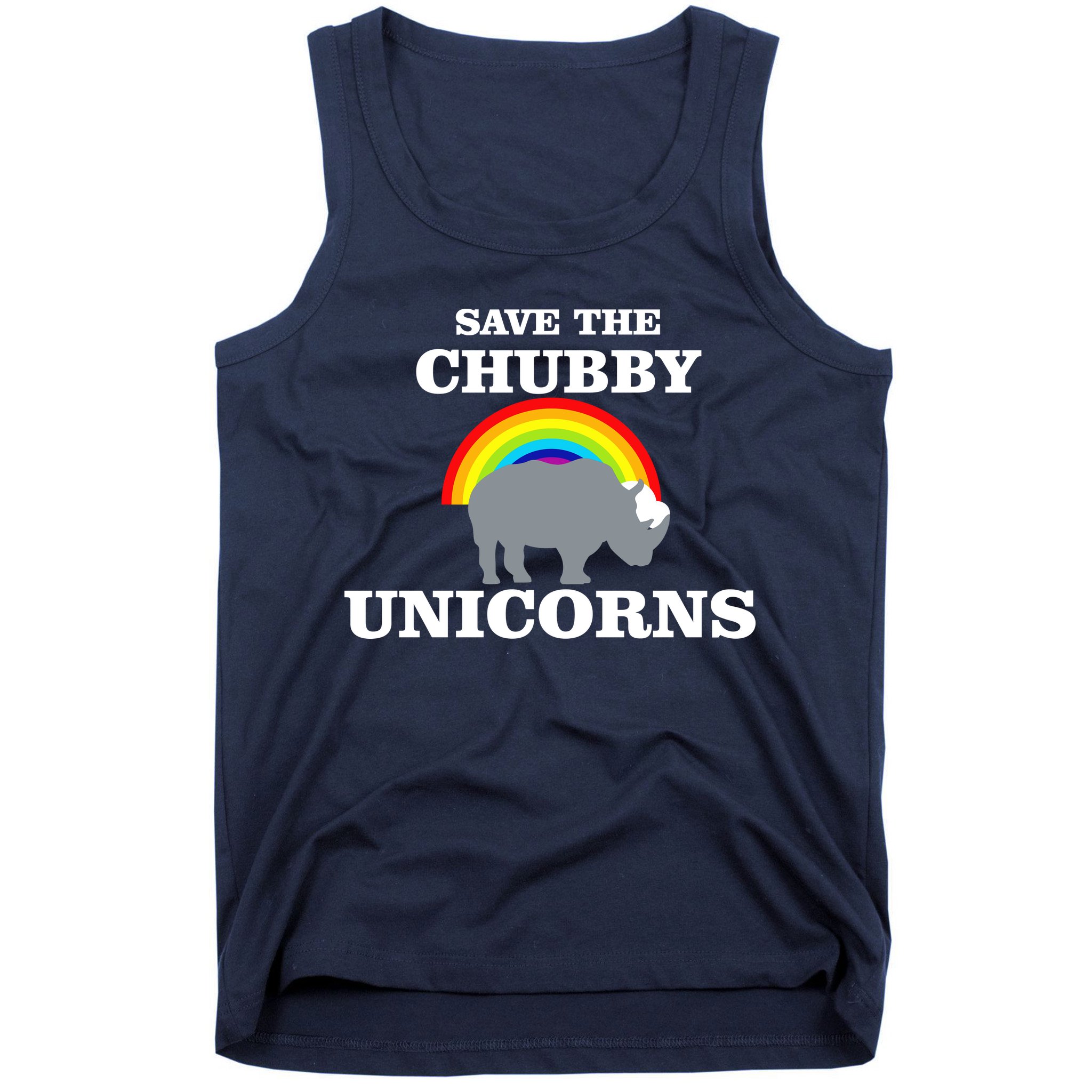 Save The Chubby Unicorns Rainbow Tank Top
