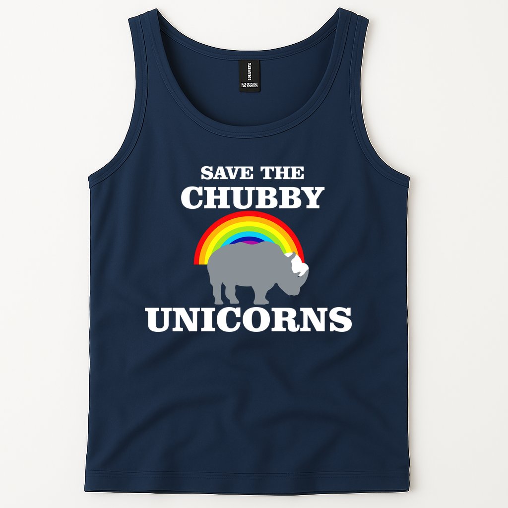 Save The Chubby Unicorns Rainbow Tank Top
