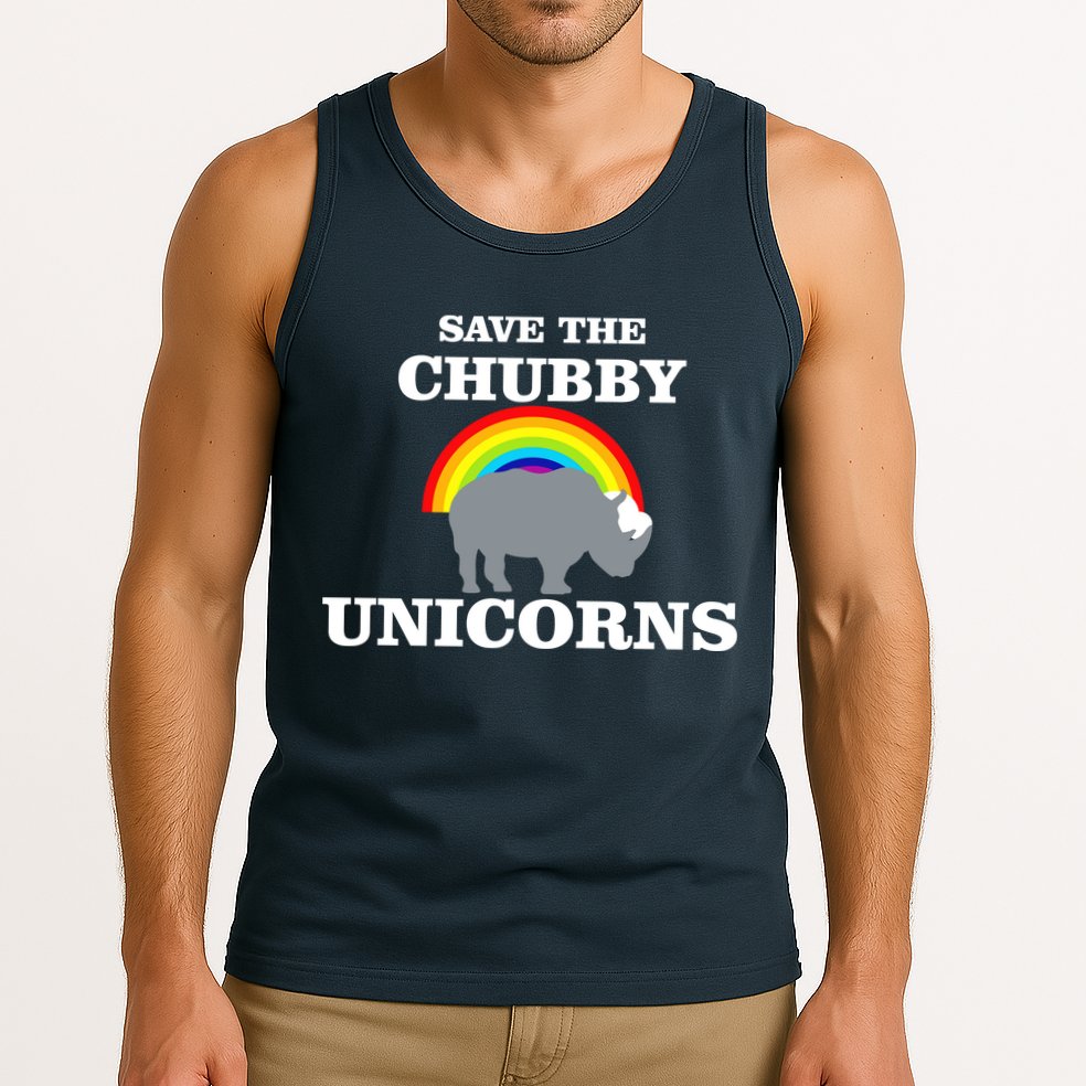 Save The Chubby Unicorns Rainbow Tank Top