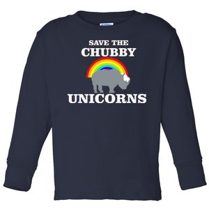 Save The Chubby Unicorns Rainbow Toddler Long Sleeve Shirt