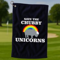 Save The Chubby Unicorns Rainbow Golf Towel