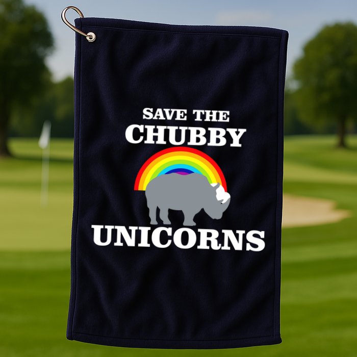 Save The Chubby Unicorns Rainbow Golf Towel