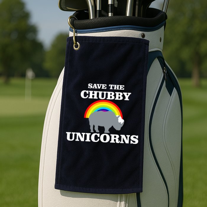 Save The Chubby Unicorns Rainbow Golf Towel