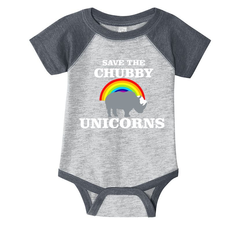 Save The Chubby Unicorns Rainbow Infant Baby Jersey Bodysuit
