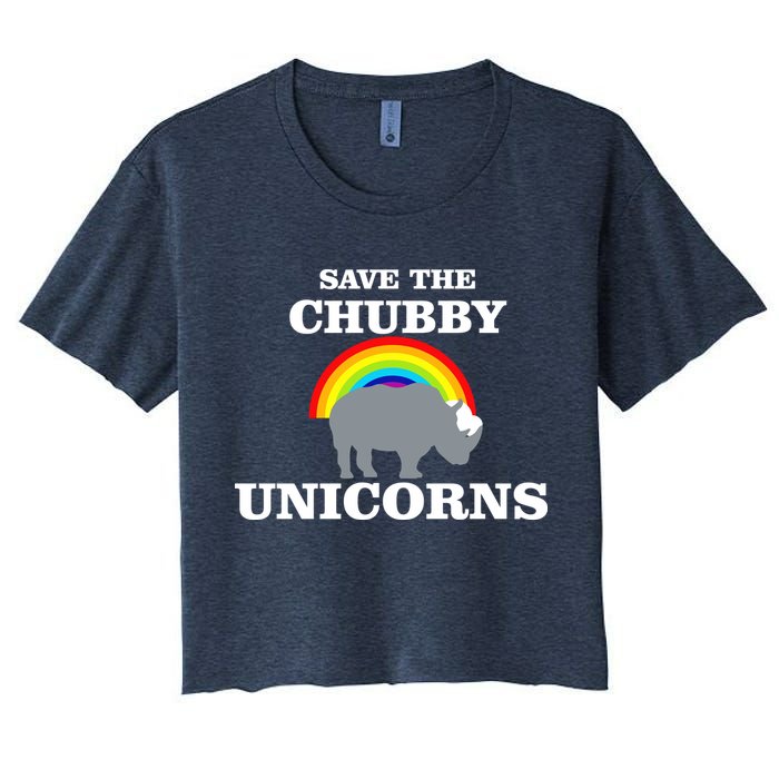 Save The Chubby Unicorns Rainbow Crop Top