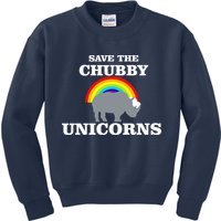 Save The Chubby Unicorns Rainbow Kids Sweatshirt