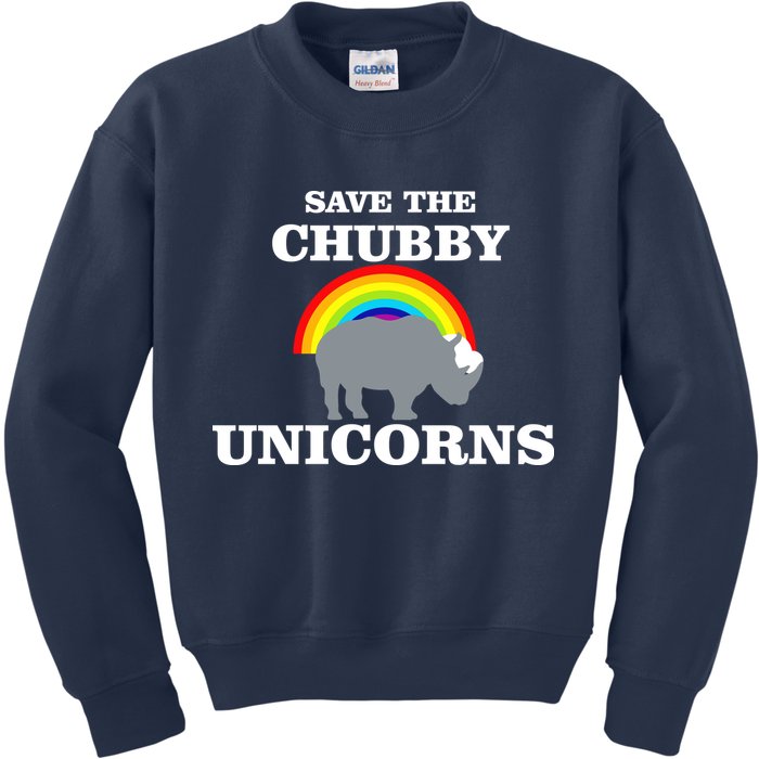 Save The Chubby Unicorns Rainbow Kids Sweatshirt
