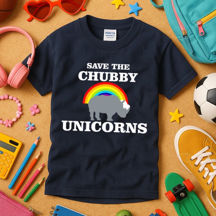 Save The Chubby Unicorns Rainbow Kids T-Shirt